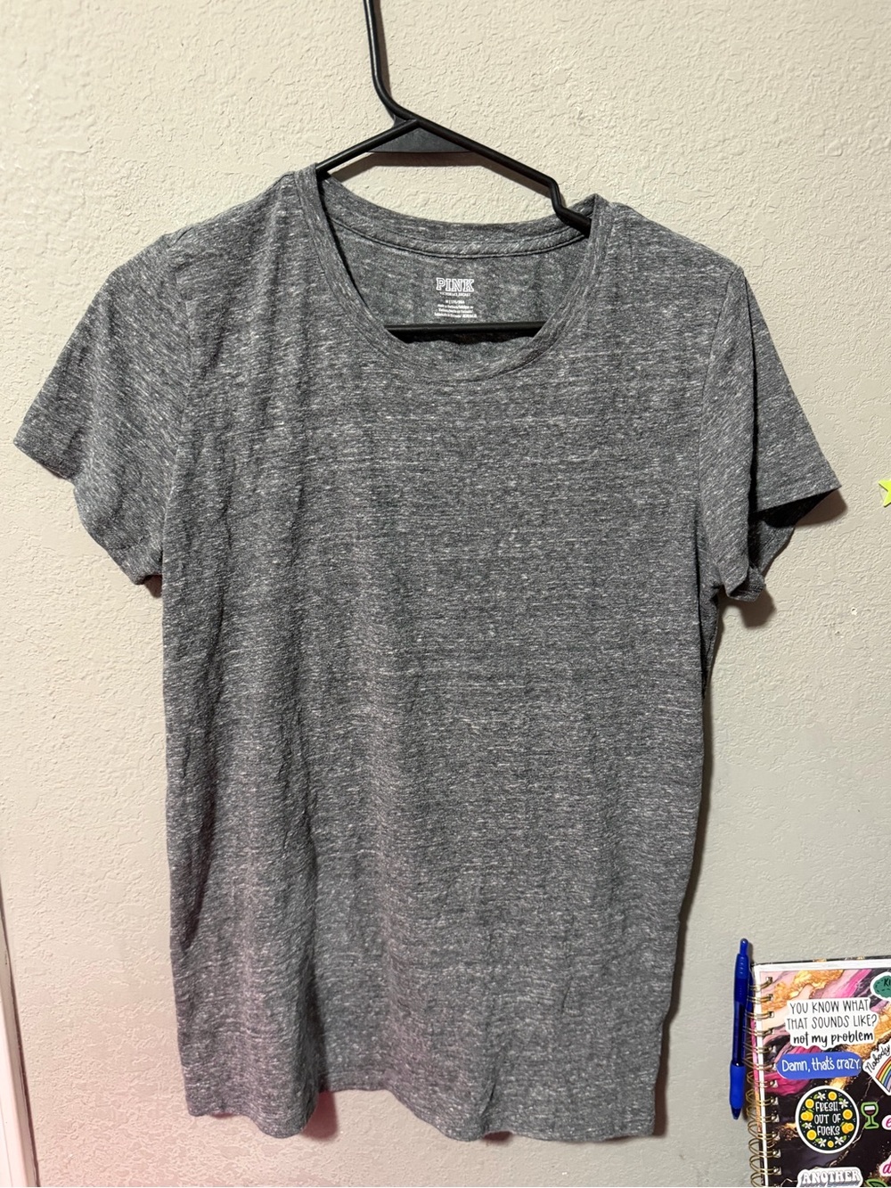 PINK Victoria's Secret Heather Gray Short Sleeve Tee